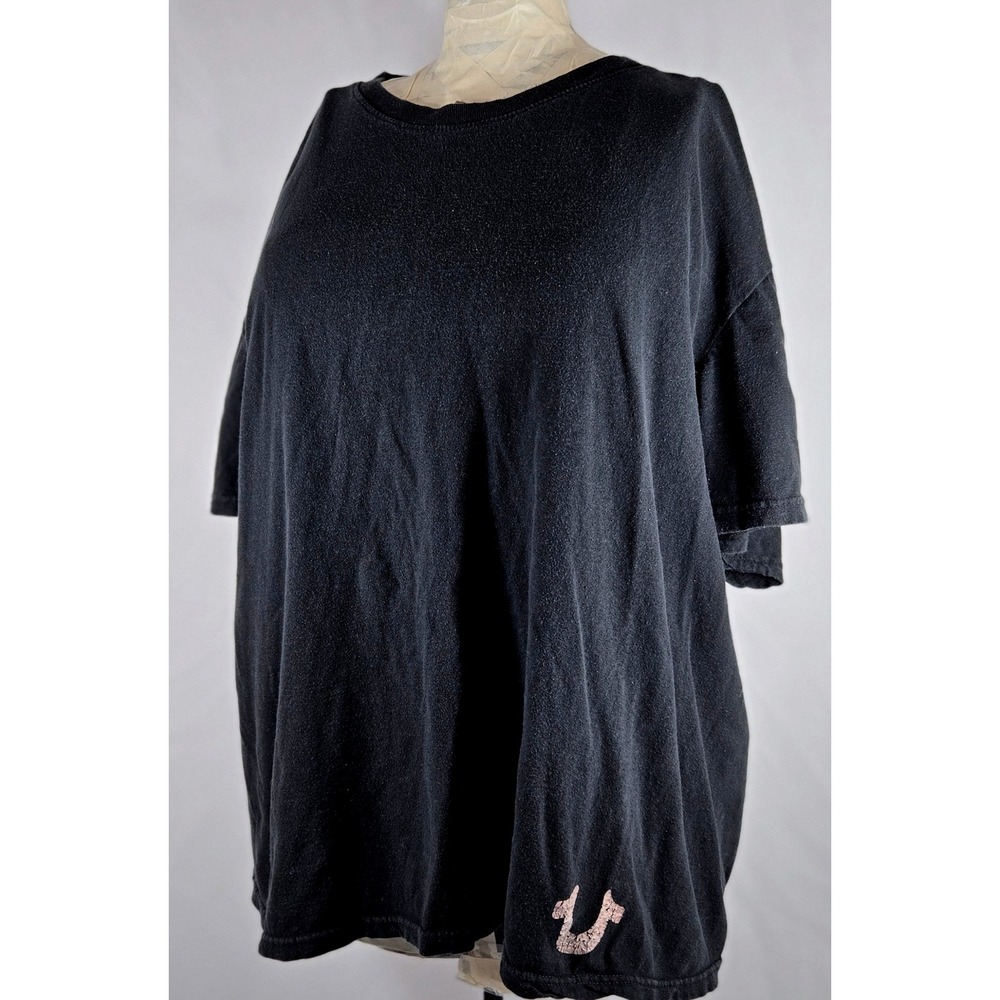 True Religion Extra Large XL Black T Shirt‎ Short Sleeve Logo Streetwear